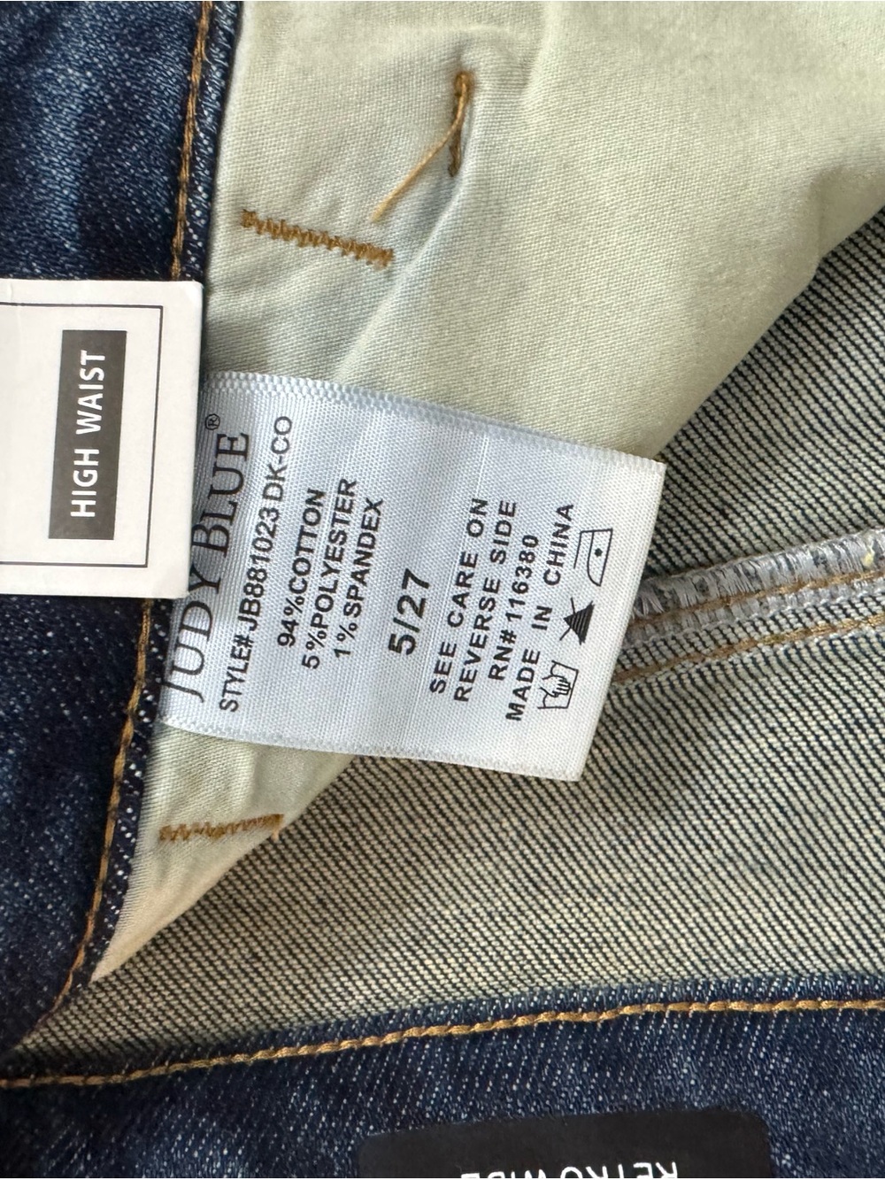 Judy Blue Dark Blue Wide-Leg Flare Jeans - Picture 4 of 5